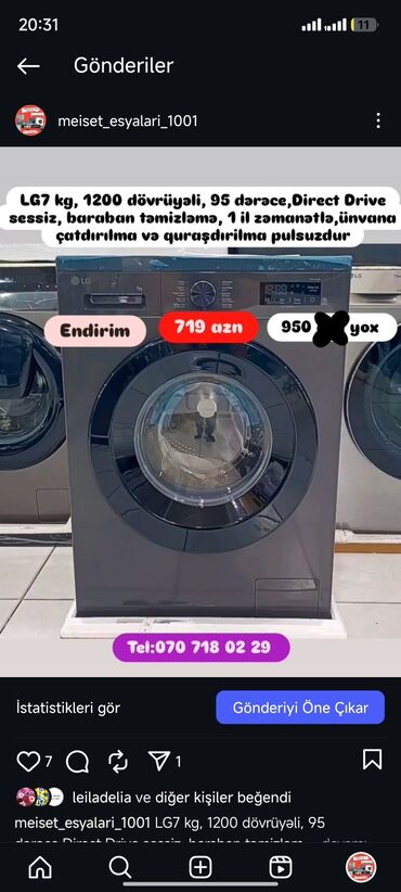 Digər aksesuarlar: Paltaryuyan Anbar qiymətə satişı Qimətlər aşagida qeyd olunub.Unvama — 8