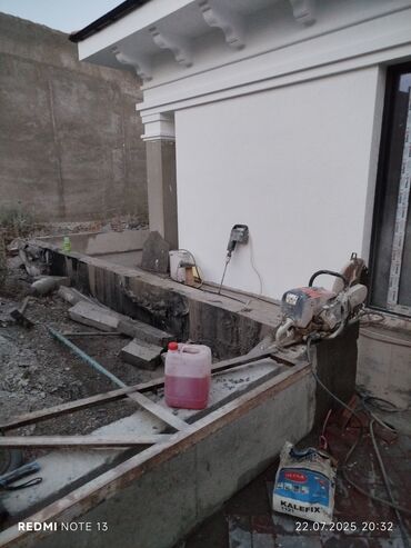 Beton işləri: Səssiz tozsuz səliqəli kəsim. Beton katlavan monolit kubik — 14