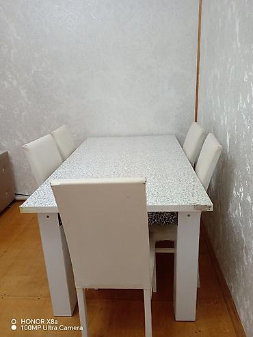 islənmis stular: Qonaq otağı üçün, İşlənmiş, Açılmayan, Dördbucaq masa, 6 stul — 2