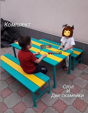 Детские качели: Домикигорки качели, скамейки комплект две скамейки и один стол — 7