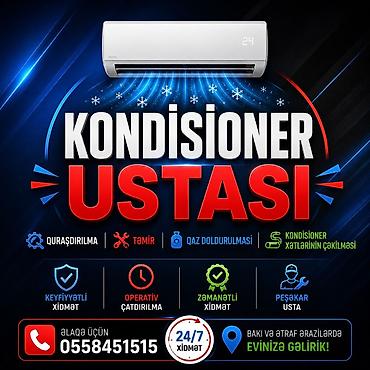 gəncə kondisioner ustası: Təmir, Split kondisionerlər, Frion vurulması, Zəmanətlə — 1