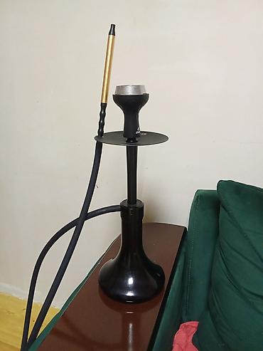 alman dermanları: Nargilə dəsti - Material: Şüşə kolba, metal şaft və kül tutacağı — 1