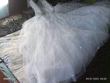 Свадебные платья: Свадебное платье, 3XL, Закрытое, С корсетом, Пышное, Турция, Цветочные элементы, Б/у — 6