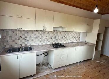 Sifarişlə mətbəx mebeli: Sifarişlə mətbəx dəsti, Özü çəkən petlələr, MDF, Kredit yoxdur, Pulsuz çatdırılma, Rayonlara çatdırılma — 10