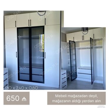 шкаф для стиральной машины в ванной: Yeni, 4 qapılı Düz dolab, Qarderob, paltar dolabı
