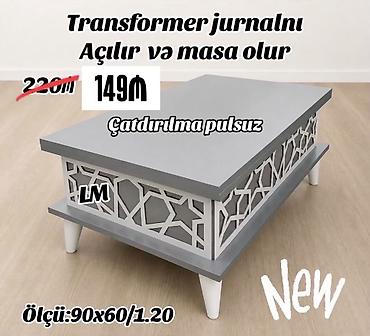 transformer masalar: Transformer jurnal masası – açılıb yemək masasına çevrilir. - — 1