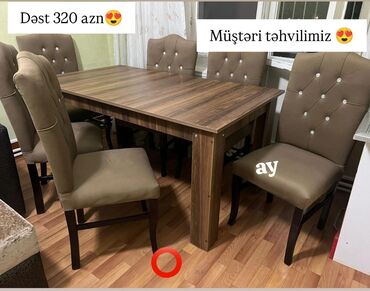 Uşaq və gənc otağı üçün dəstlər: Qonaq otağı üçün, Yeni, 6 stul