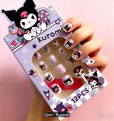magic glip: Накладные ногти Kuromi, 12 шт. - Дизайн: тематические принты Kuromi в — 2