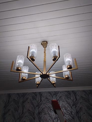 ulduz tavan: Çılçıraq, 8 lampa, Metal — 2