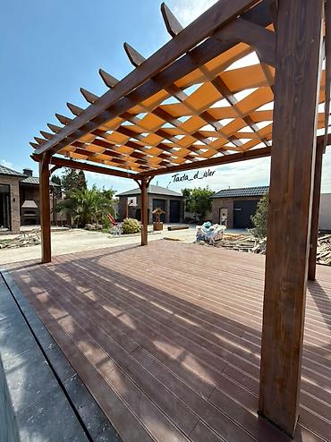ailə agacı: Açıq havada istirahət zonaları üçün taxta pergola 6x4 metr - — 5