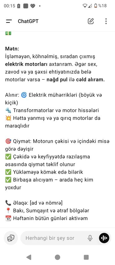Ворота и комплектующие: İşləməyən, köhnəlmiş və ya sıradan çıxmış elektrik motorları