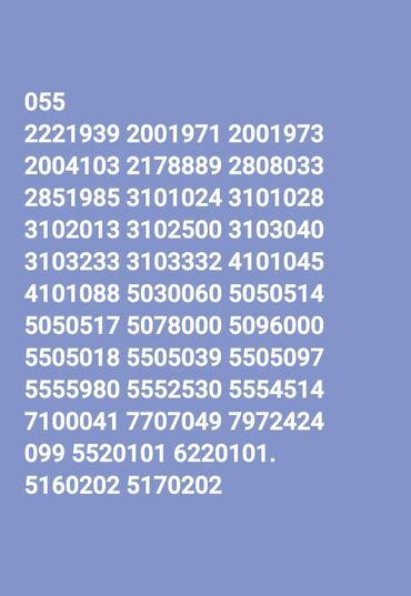 Saat kəmərləri: 010/055/070/099 7276363 050/070 2992296 055 4671010 5096000 5030060