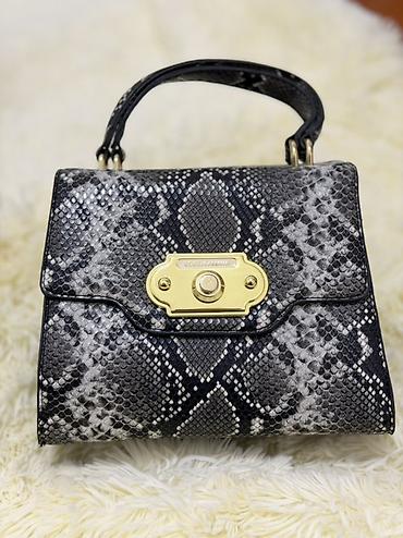 dollar klonu: Dolce & Gabbana əl çantası – ilan dərisi naxışlı, qara-boz — 1
