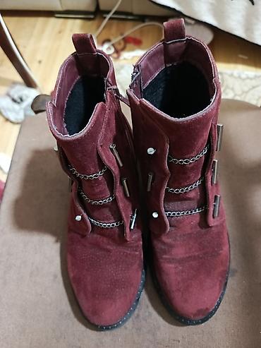 Сапоги: Qadın botları – bordo rəng 37razbil teze kimid - Material: süet — 6