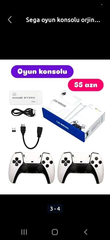 konsollar: Oyun konsolların satişi bizde.Burda cox olmuram məlumat üçün