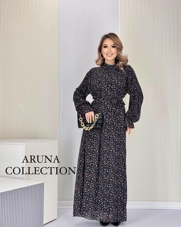осенняя обувь: Длинное платье с мелким цветочным принтом от Aruna Collection. Платье