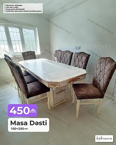 Ev və bağ: Məhsul: Masa Dəsti Xüsusiyyətlər: - Ölçü: 100×200 sm - Mexanizm — 1