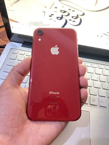занен: IPhone Xr, Б/у, 64 ГБ, Красный, Зарядное устройство, 80 %