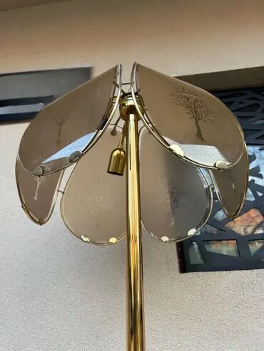 RS - Antique Lamps: Podna lampa Podna lampa Kombinacija mesinga i stakla U odličnom stanju — 3