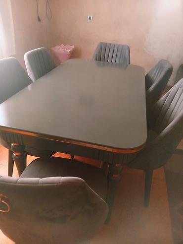 Qonaq otağı üçün, İşlənmiş, Kvadrat masa, 6 stul