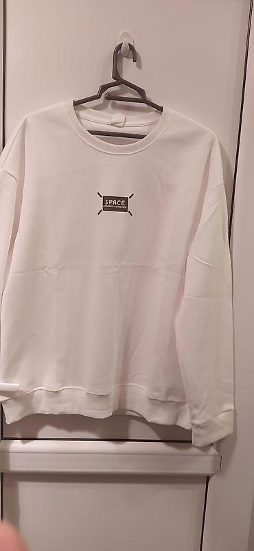 cap isləri: Ağ rəngli unisex svitşot kolleksiyası - Model: klassik kruq-yaxa — 2