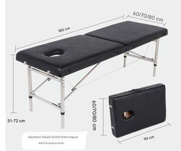 Medicinski nameštaj: Prenosivi sklopivi masažni sto – metalna konstrukcija - Dimenzije — 1