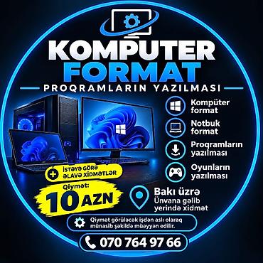 istemmis komputer: Xidmət: Kompüter və notbuk formatı, proqram və oyunların yazılması — 1
