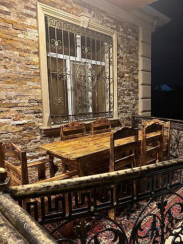 kiraye stol stullar: Yeni, Kvadrat masa, 10 stul, Açılmayan, Stullar ilə, Taxta, Azərbaycan — 7