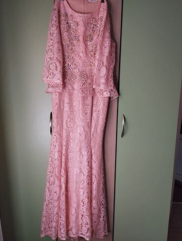 розовое платье длинное: Вечернее платье, Длинная модель, С рукавами