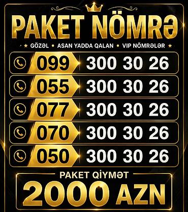 sim nar nomreler: PAKET NÖMRƏLƏR — 1
