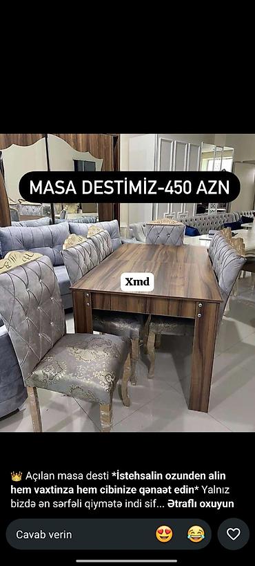 Qonaq otağı üçün, Yeni, Açılan, Dördbucaq masa, 4 stul lalafo.az -da Qonaq otağı üçün, Yeni, Açılan, Dördbucaq masa, 4 stul