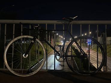 fix gear: Fixie bike Фрейм Amotion лкп 7/10 Руль бул Хорн Alied Вилка ФУЛЛ КАРБО — 3