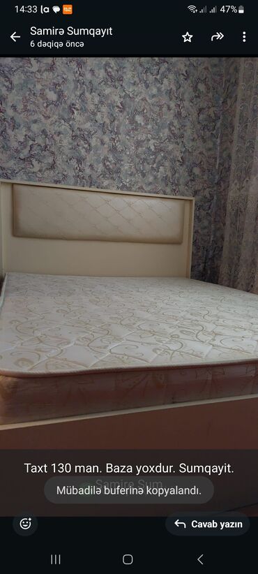 taxt kiravatlar: Taxt 130 man. Baza yoxdur. Sumqayit. Samire Sum