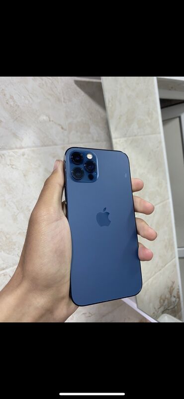 на запчасть телефон: IPhone 12 Pro, Б/у, 256 ГБ, Pacific Blue, Защитное стекло, Чехол, 78 %