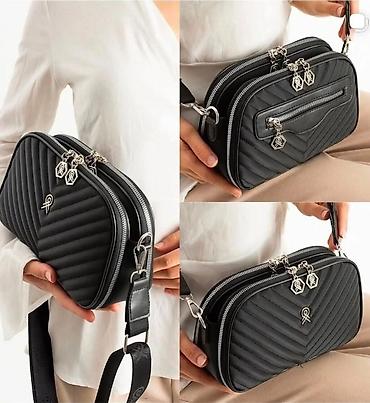 Torbe: Ženska crossbody torba sa dvostrukim rajsferšlus pregradama - — 1