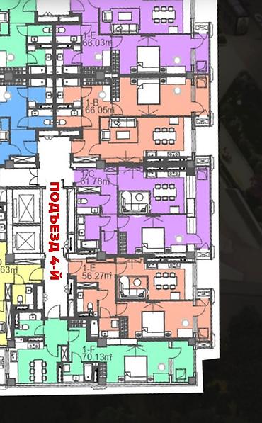 только нал: 1 комната, 56 м², Улан мкр Элитка, 15 этаж, ПСО (под самоотделку) — 2