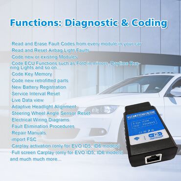 Alati za automobile: ENET WiFi OBD2 za BMW F/G Seriju BimmerCode/link, Bootmod3 za iOS i — 4