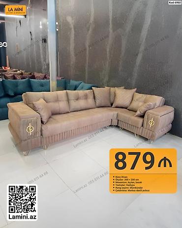 Диваны: Künc divan – Kod: 6960 Ölçülər: 300 × 200 sm Mexanizm: Açılan, bazalı — 1
