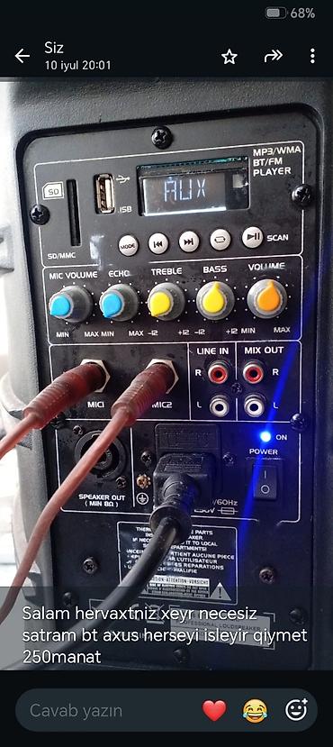 bluetooth kalonka qiymetleri: Portativ aktiv səs gücləndirici/kolonka Kio - Üst panel: MP3/WMA BT/FM — 2