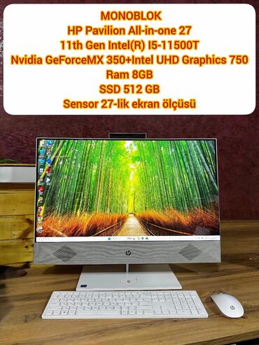 HP Pavilion All‑in‑One 27 monoblok - 27 düymlük sensorlu ekran -