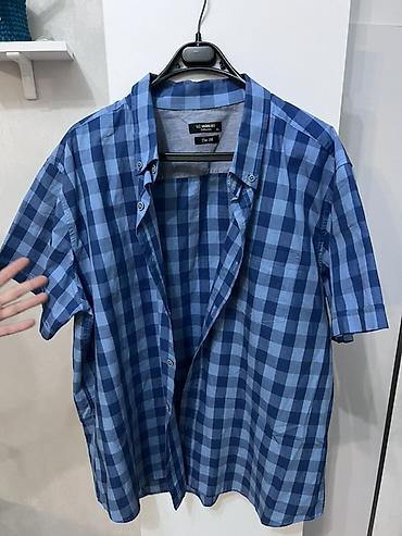 Личные вещи: Мужская рубашка, 3XL, Lc Waikiki, Б/у, цвет - Синий, Платная доставка, Самовывоз — 1