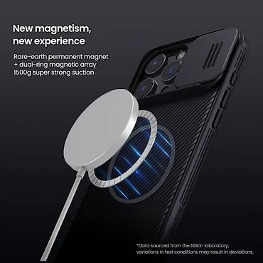 Maske i futrole za telefone: Maska Nillkin CamShield Pro Magnetic za iPhone 16 Pro Max 6.9 crna. Uz — 9