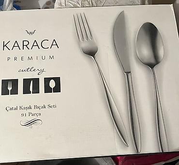 biçak: KARACA Premium Cutlery – Çatal Qaşıq Bıçaq Dəsti, 91 parça - Brend — 1