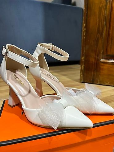 Туфли: Белые женские туфли-лодочки MODA BARRATY. - Форма носка: острый - — 2