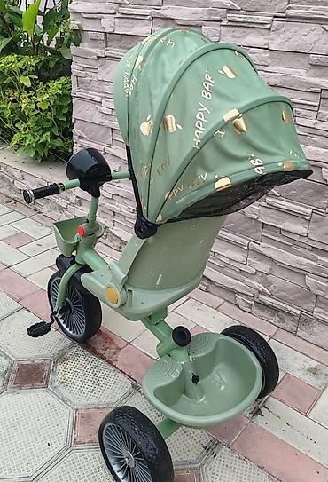 yigilmis velo: Uşaq üçtəkərli velosipedi – günlüklü, açıq-yaşıl rəng Xüsusiyyətlər — 3
