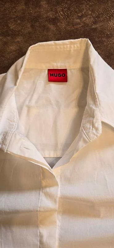 Рубашки: Мужская рубашка, S, Hugo Boss, Б/у, цвет - Белый, Платная доставка, Самовывоз — 2
