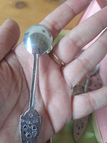 Metal dekorativ çay qaşıqları dəsti 6 edədi - Material: metal