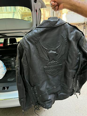 Moto geyim: Harley-Davidson dəri motosiklet gödəkcəsi - Rəng: qara - Material — 2