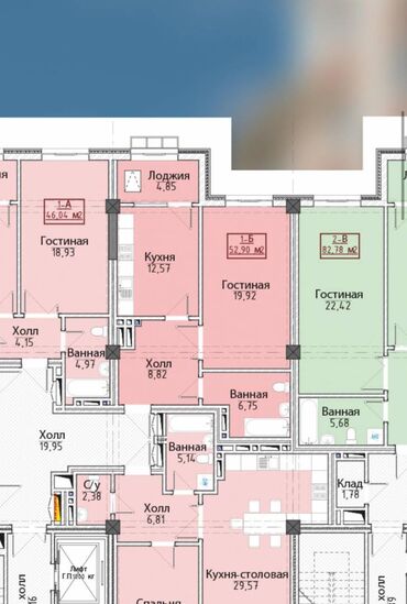 Магазины: 1 комната, 52 м², Элитка, 7 этаж, ПСО (под самоотделку)