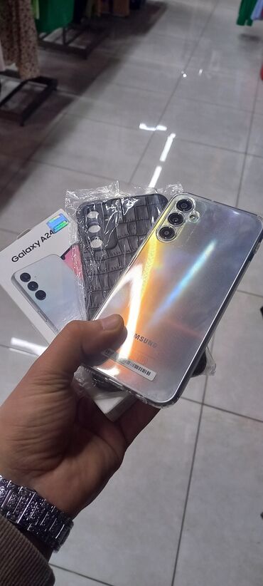 xarab telefon aliram: Samsung Galaxy A24 4G, 128 ГБ, цвет - Серебристый, Отпечаток пальца